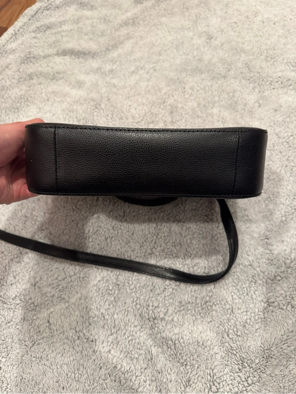 kate spade Black Pebbled Leather Crossbody Bag with Gold Accent